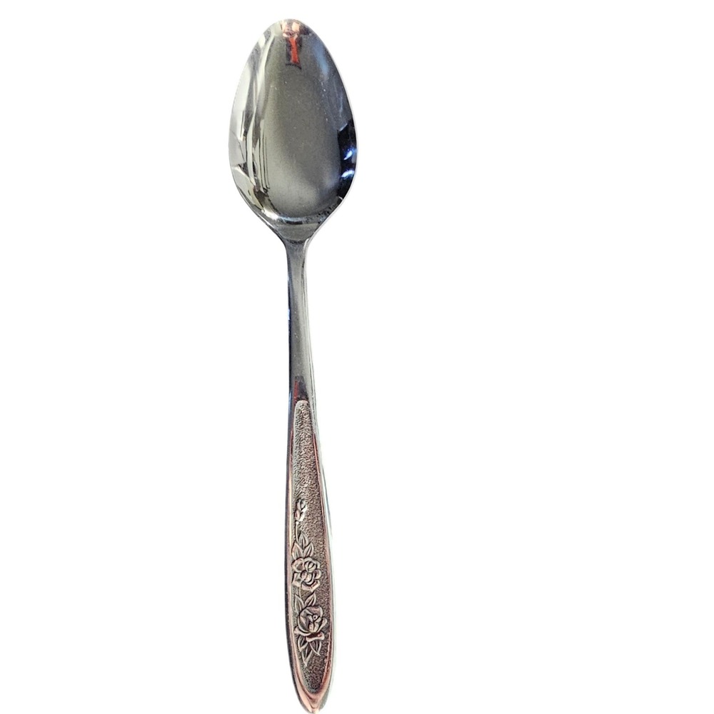 Ekco Eterna Country Garden Stainless‎ Serving Spoon Japan Rose Floral Textured